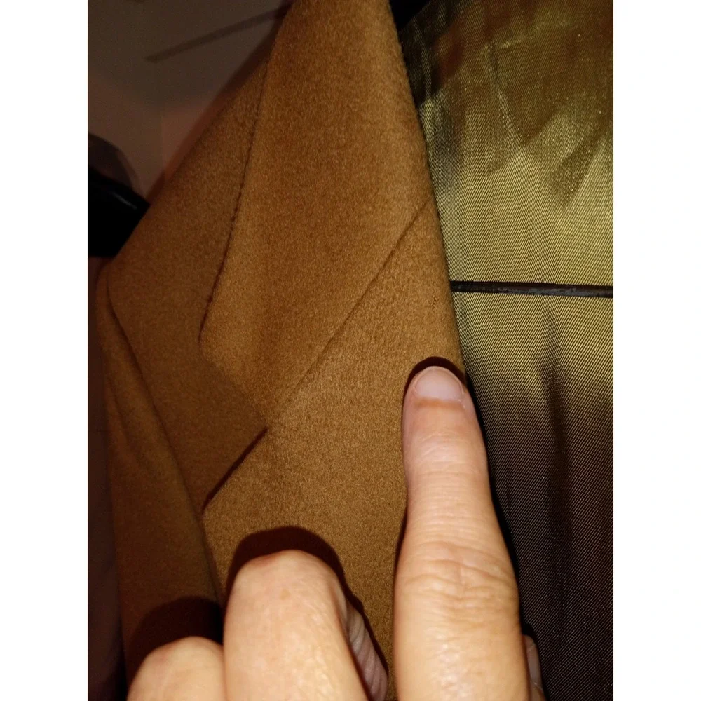 Pure Cashmere Blazer Sports Coat Suit Jacket Three Button Men's size‎ 43 L Brown